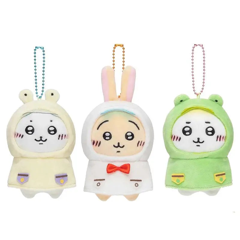 Kawaii Chiikawas Cute Raincoat Plush Doll Pendant Cute Hachiware Usagi Cartoon Bag Charm Gift Plush Keychain