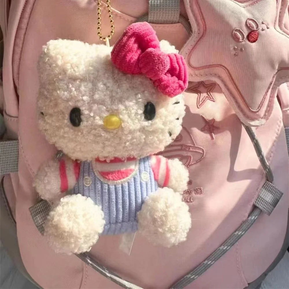 Sanrio Hello Kitty Plush Doll Backpack Pendant Cartoon Kitty Cat Pendants Plushie Keychains Accessories Girls Gifts Kids Toys