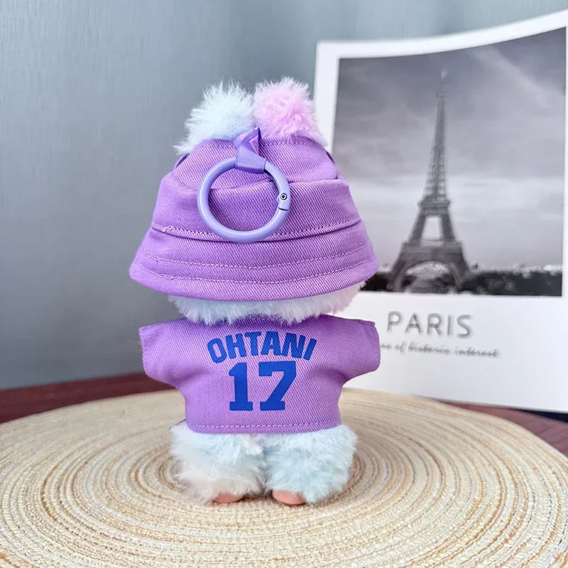 The first, second and third generations of Labubu clothes pendant Labubu sitting baby clothes LA baseball suit trend