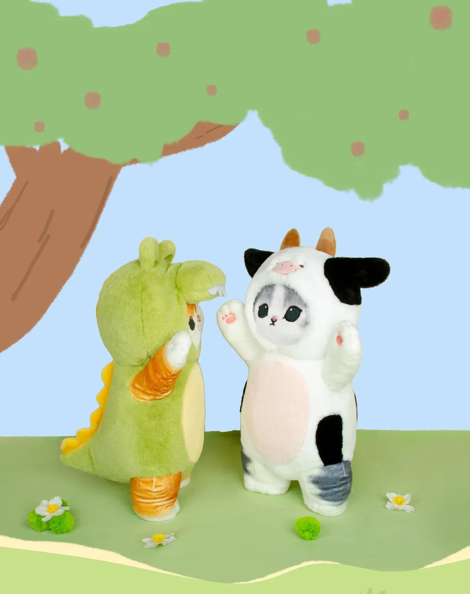 Mofusand Kawaii Cos Cat kawaii Animal Plushies 50cm Cosplay Animals Dinosaur Cow Bear Cute Plush Doll Children Gift Toy