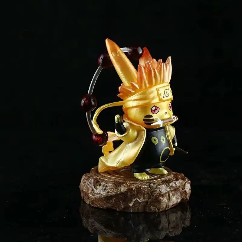 Anime Naruto Pikachu COS NARUTO Upgraded Version PVC Action Figures Toys Model Statue 10cm