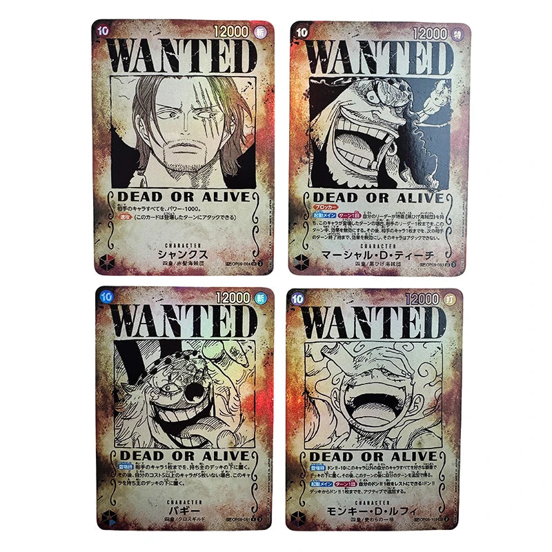 Anime One Piece OPCG New Emperor OP09 Manga Luffy Shanks Buggy Teach Roger Poster Replica Japanese Game Anime Collection Cards