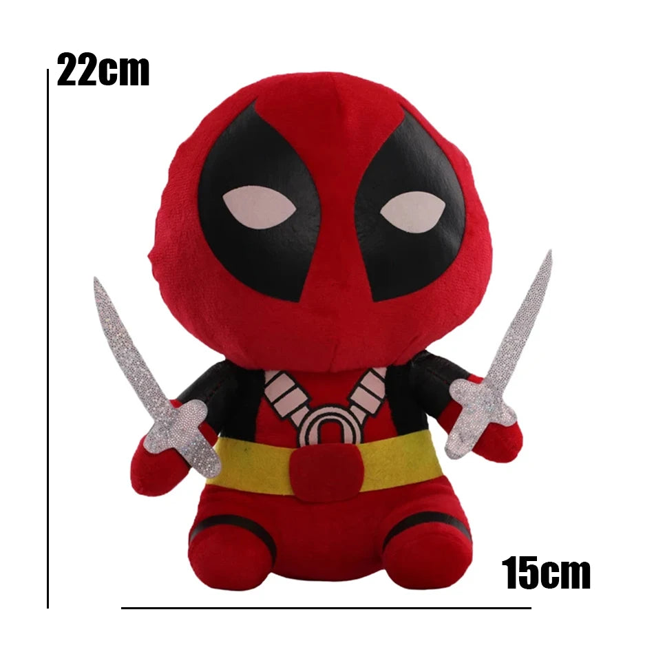 12-22cm Marvel Deadpool Plush Stuffed Toys Cartoon Comics Figures Soft Dolls Pendant Kids Birthday Gifts Kawaii Xmas Decor
