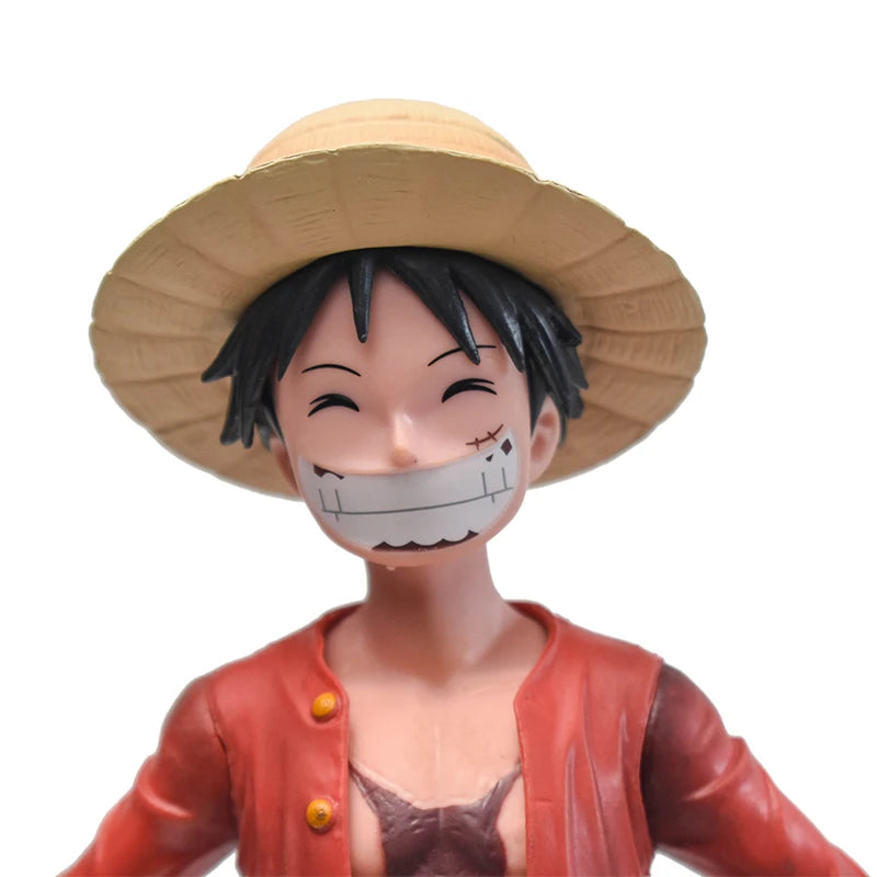 28cm One Piece Monkey D Luffy Anime Figure Toys Confident Smiley Luffy Three Form Face Changing Action Figurine PVC Model Dolls one piece luffy action figure luffy figure action
