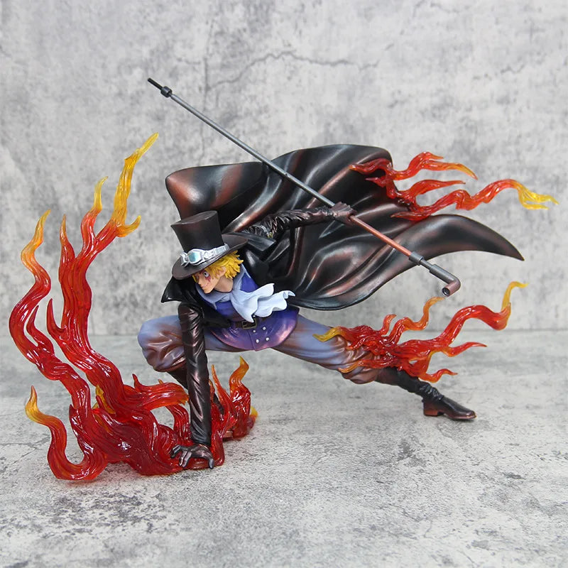 22cm Anime One Piece Sabo Figure IU Fire Fist Sabo Figures Revolutionary Army Figure Model Pvc Statue Doll Statue Toys Gift