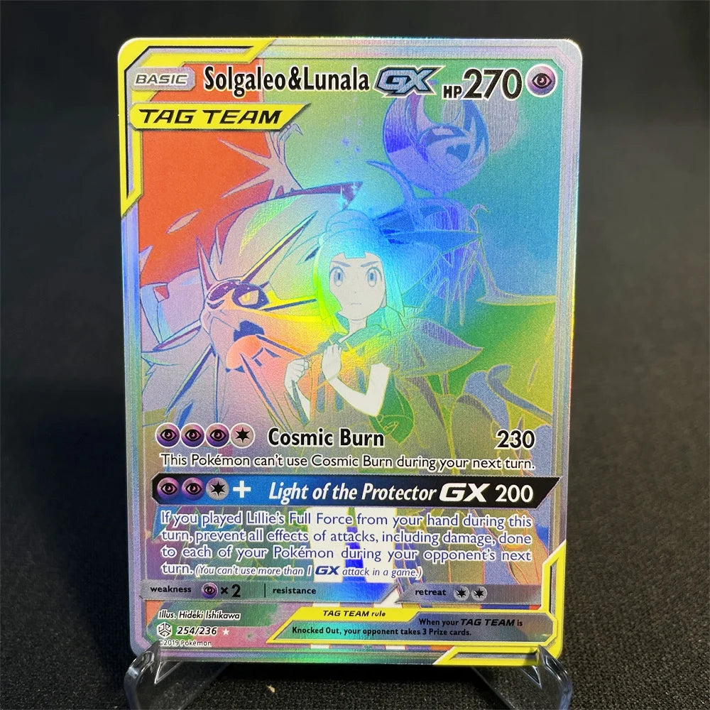Pokémon Cards Holographic Card Sun & Moon Series Mewtwo Pikachu Paikou Serena Caitlin Collection Cards Toys Gifts Proxy Card