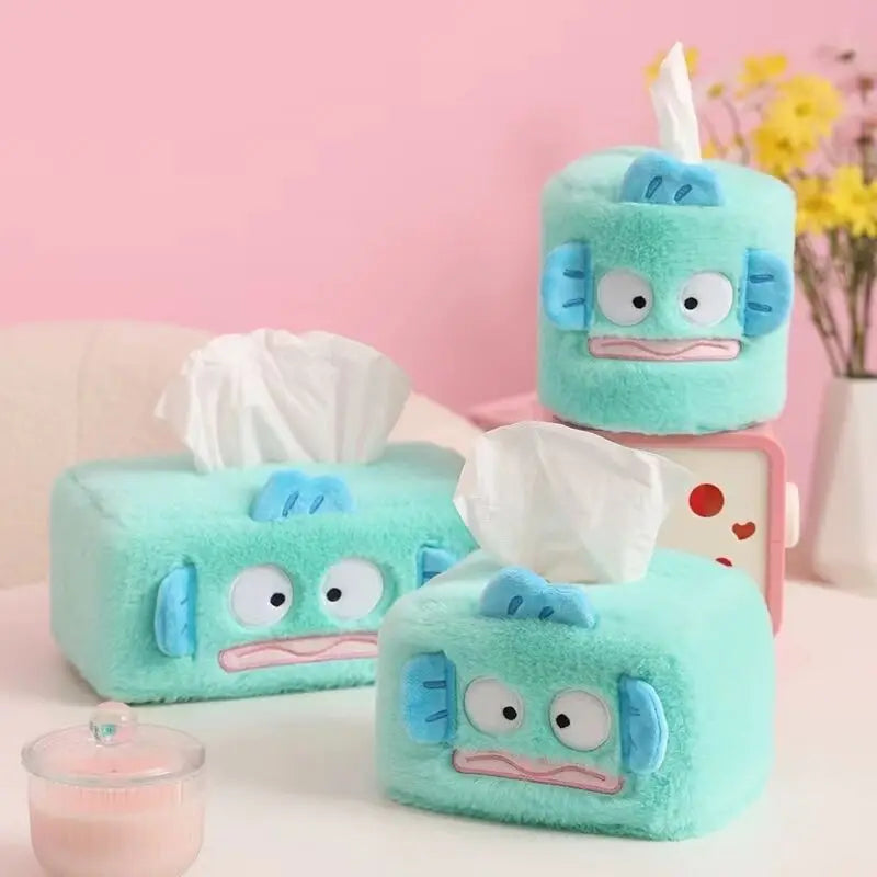 My Melody Hangyodon My Sweet Piano Kawaii Plush Tissue Drawer Car Mounted Household Simple Desktop Drawer Box Birthday Present