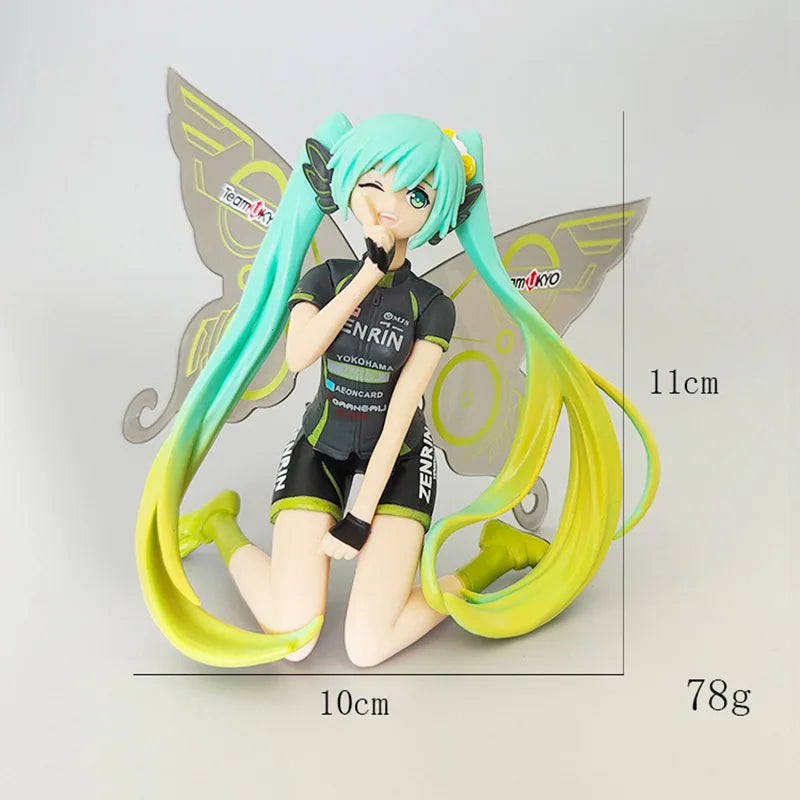 11CM Anime Hatsune Miku racing butterfly wings kawaii PVC figure model toys doll collect ornaments Christmas gifts