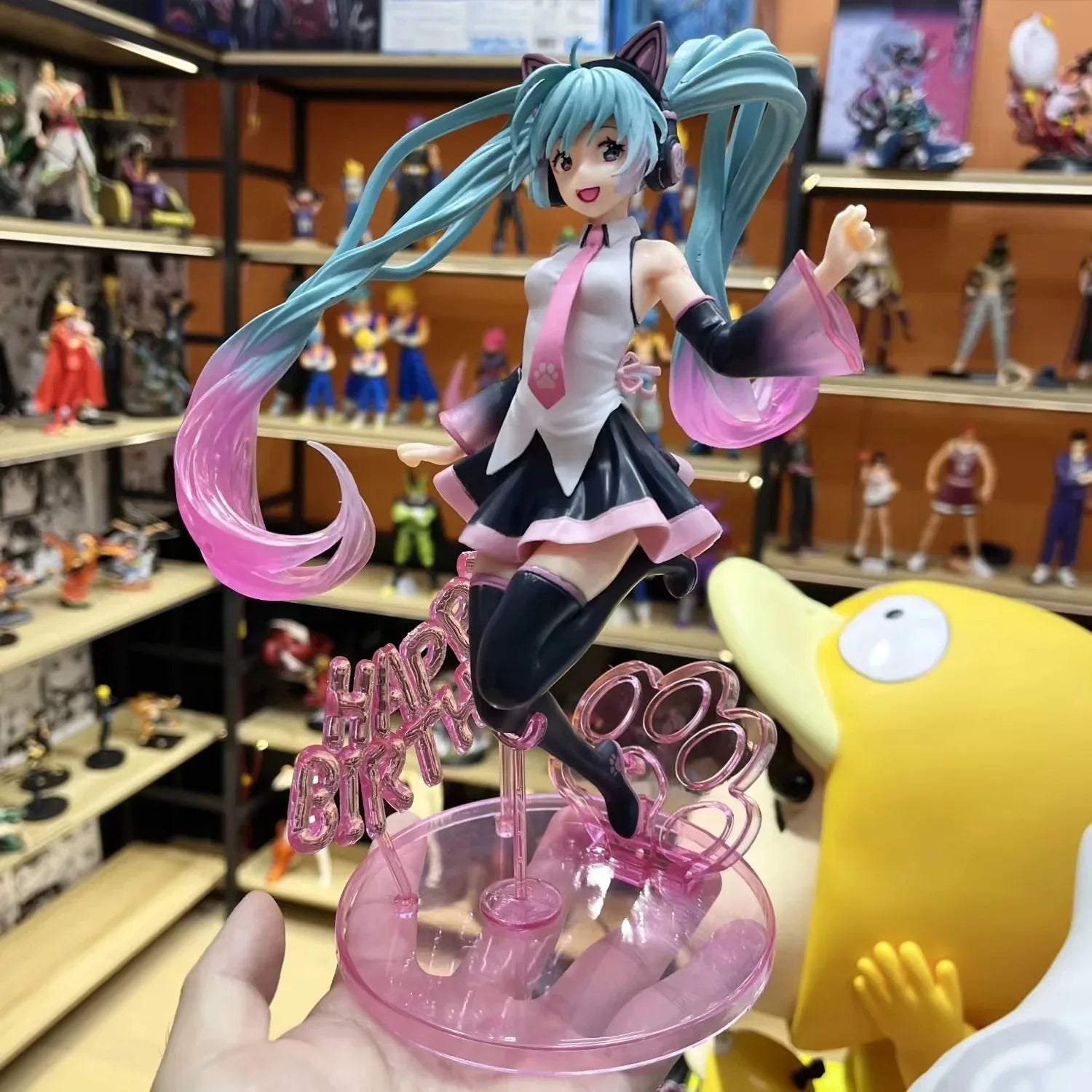 Boxed 23CM Anime Hatsune Miku Happy birthday Cute Kawaii Manga Statue PVC Figure Collectible Model Toy birthday gifts