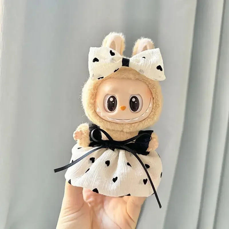 17cm Mini Plush Doll'S Clothes Outfit Accessories For Korea Kpop Exo Labubu Idol V1 V2 Strap skirt set Clothing Gift (No Doll)