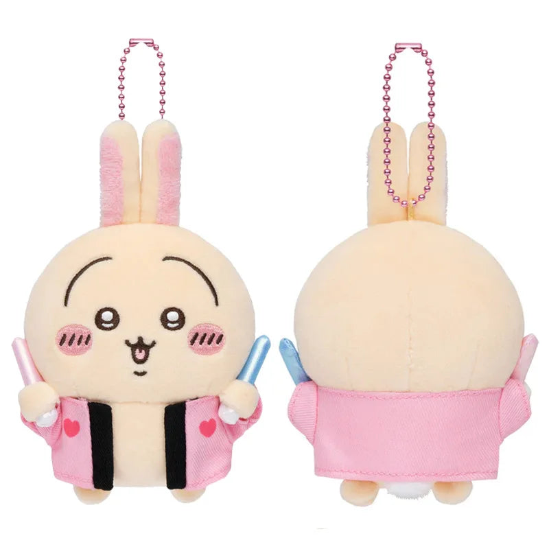Rabbit Usagis Cheering Series Plush Doll Pendant Self-deprecating Bear Popular Cartoon Toy Keychain Bag Ornament Birthday Gift