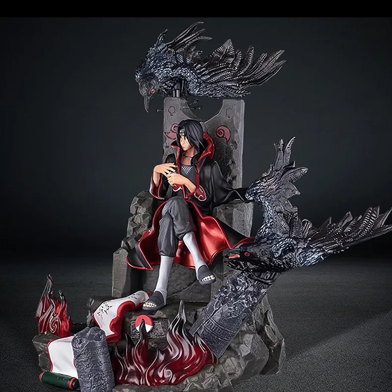 Naruto Uchiha Itachi GK Super Large Throne Anime Figure Action Comic PVC Model 22cm Desktop Ornament Sasuke Christmas Gift Toys