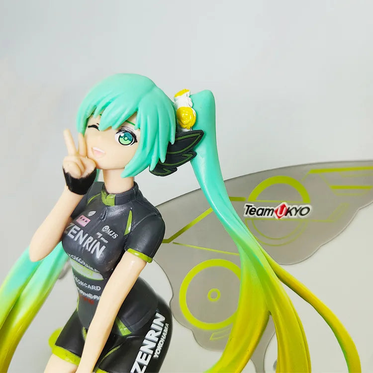 11CM Anime Hatsune Miku racing butterfly wings kawaii PVC figure model toys doll collect ornaments Christmas gifts