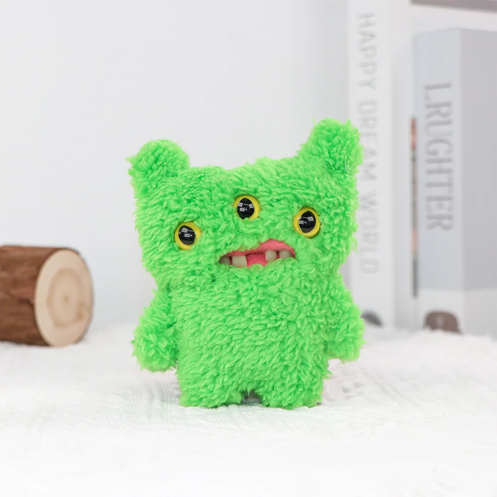 Original Teeth Monsters Pendant Plush Doll Fuggler Funny Ugly Monster Keyrings Keychain Toy Halloween Prank Decoration Gift