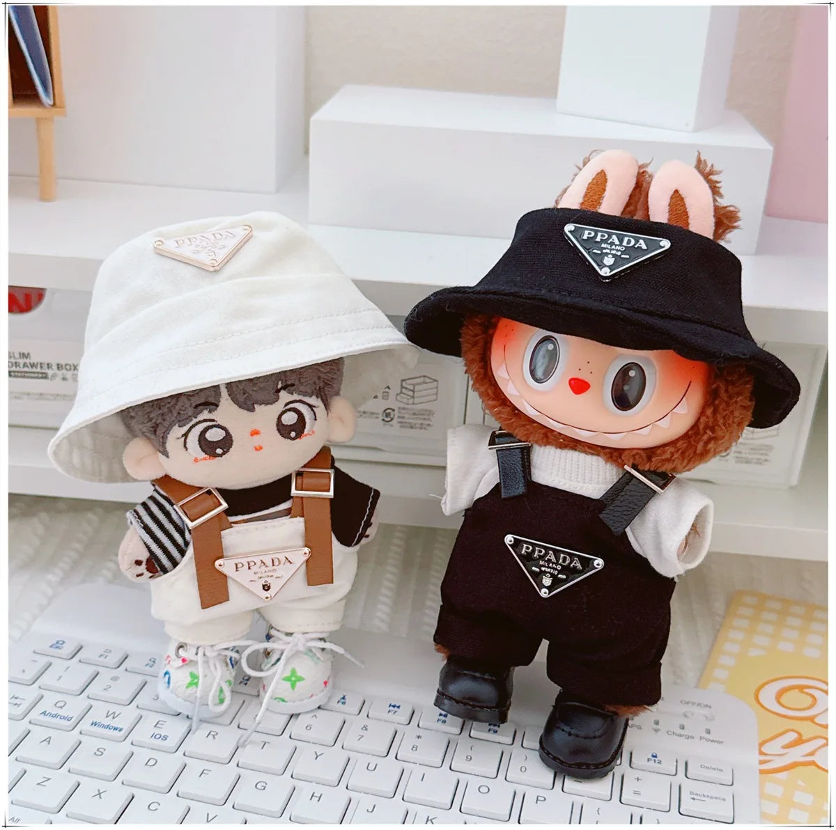 The first and second generations of Labubu only sell 17cm seated party clothes accessories inverted triangle workwear fashion (No Doll)