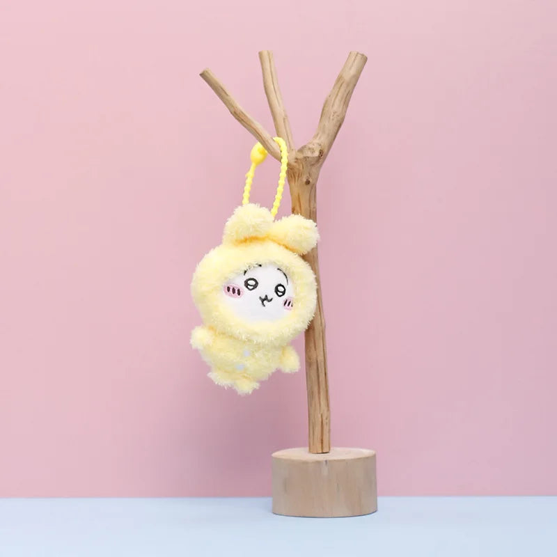 12Cm Kawaii Chiikawa Plush Keychain Girls Cute Cartoon Backpack Ornament Pendant Children Plush Toy Birthday Present Kids Gift