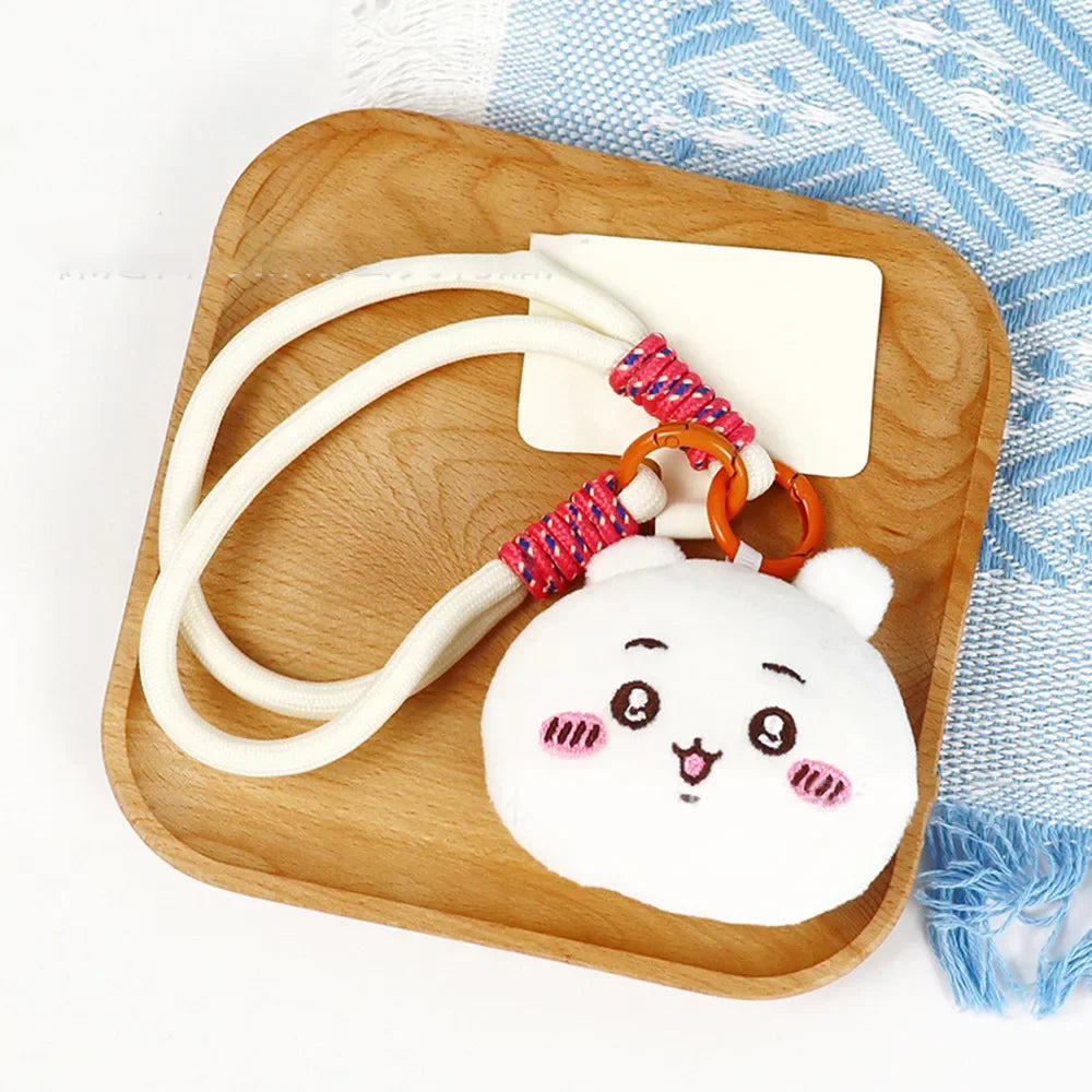 Cute Cartoon Chiikawa Usaqi Plush Doll Key Chain Mobile Rope for Kids Boys Girls Backpack Pendant
