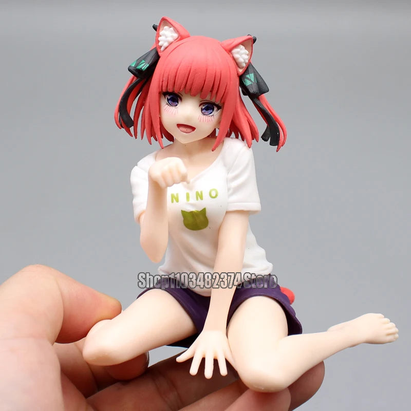 10cm Yotsuba Anime Cute Nakano Nino Figurine The Quintessential Quintuplets Figure Cat Nakano Miku Figure PVC Collection Toys