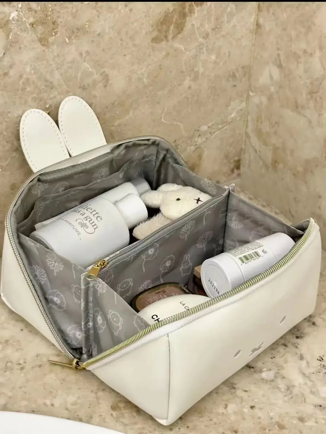 Miffy Rabbit Cute Shape Hand Makeup Bag Kawaii Multi-functional Portable Toiletry Storage Bag Toy Gift for Girls