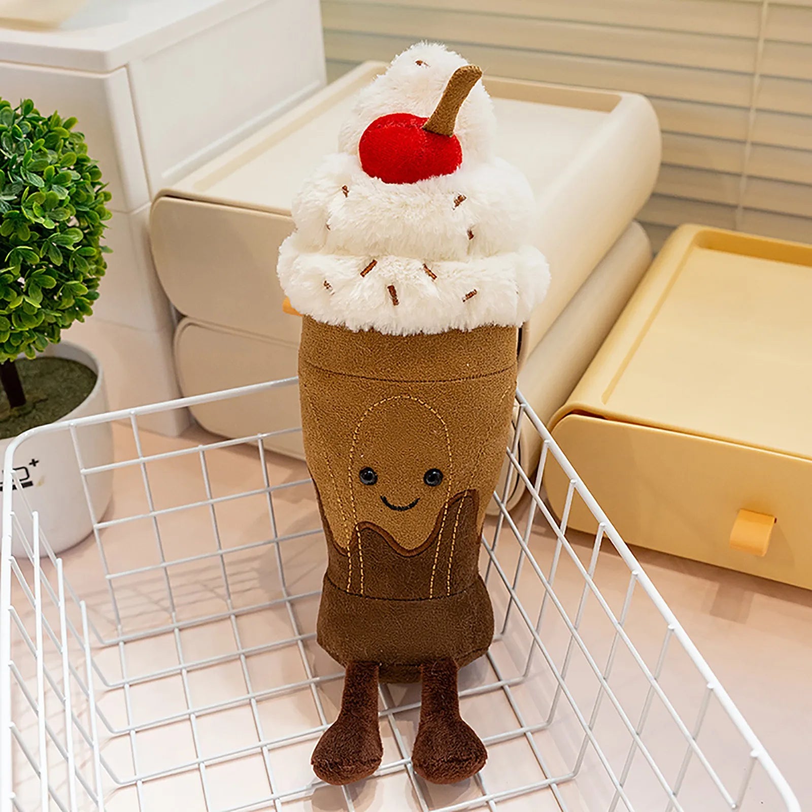 Jelly Cat 25cm Chocolate Milkshake 10cm Ice Cream Doll Desktop Decoration Cat And Dog Companion Toy Pet Holiday Gift