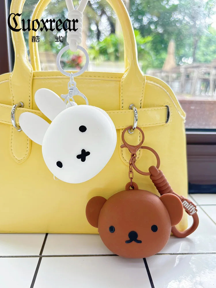 Kawaii Miffy Silicone Coin Purse Cute Mini Earphone Case Pendant Boris Coin Storage Bag Toy Gift for Gril