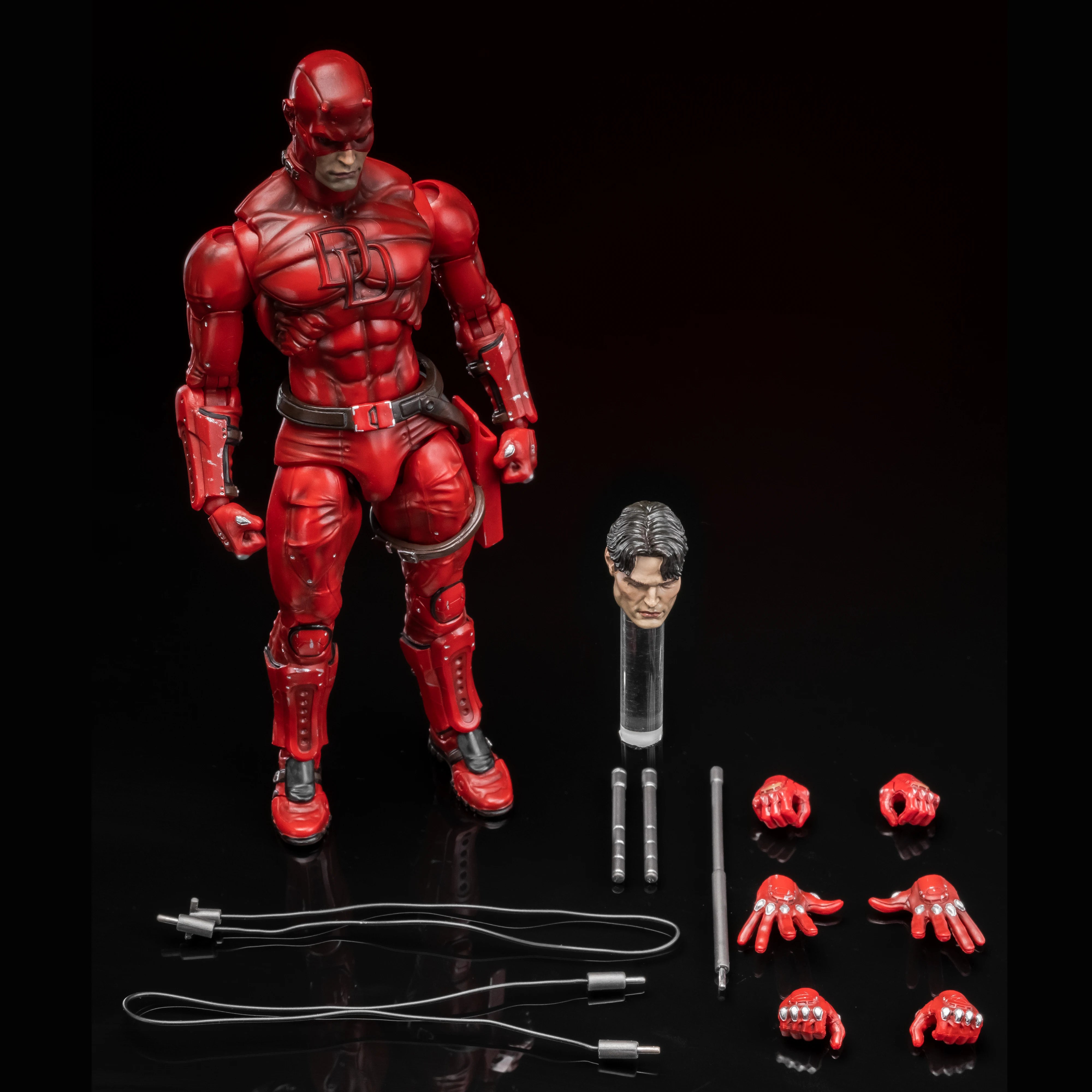 In Stock - FlefToys Marvel Daredevil Classic Red Shadowland Reborn Black 8