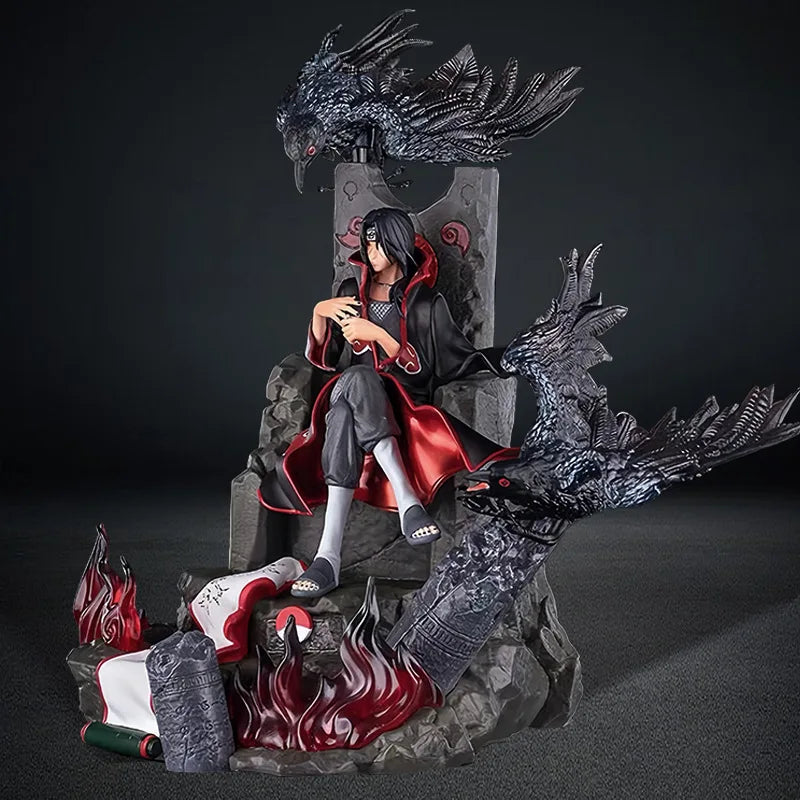 Naruto Uchiha Itachi GK Super Large Throne Anime Figure Action Comic PVC Model 22cm Desktop Ornament Sasuke Christmas Gift Toys