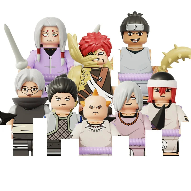 Naruto Sasuke Sakura Kakashi Obito Jiraiya Tsunade Anime Mini Man Blocks Figure