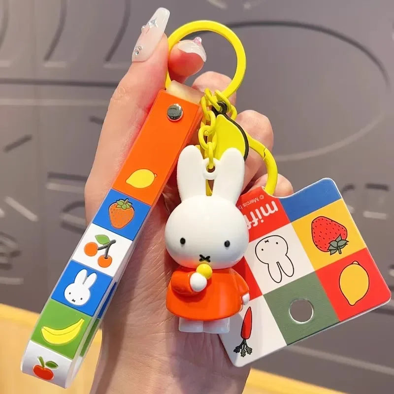 Kawaii Miffy Cute Doll Fruit Series Keychain Backpack Pendant Boy and Girl Toy Gift