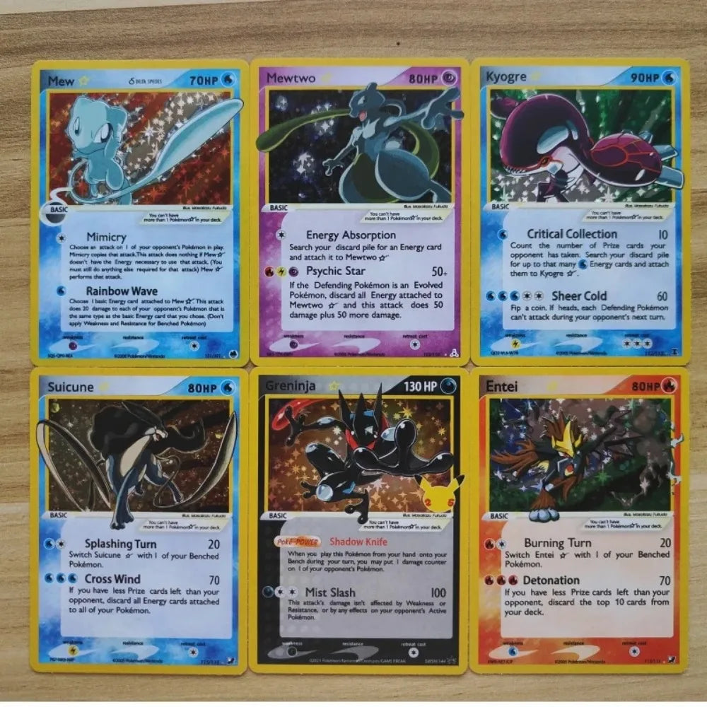 DIY 28PCS/Set PTCG Pokemon English Version Charizard Gyarados Mewtwo Flareon Latios Starry Flash Card Game Collection gift