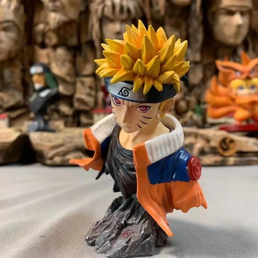 Anime MiniNaruto Uzumaki Naruto Childhood Bust Statue Anime Action Figure Statue Action Figure 10cm PVC Model Toy Holiday Gifts