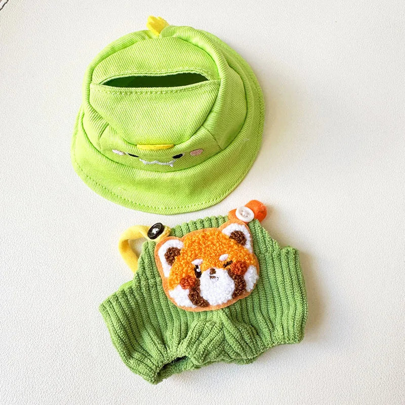 Labubu I II Idol Dolls Sitting Party Clothing Outfit 17cm Mini Plush Doll'S Clothes Bib Pants Fruit Animal Overalls Accessories