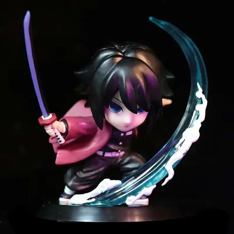 Demon Slayer Figure Kamado Tanjirou Tomioka Giyuu Kanroji Mitsuri Action Figure Q Version Model Cartoon Desktop Decor Toys Gift