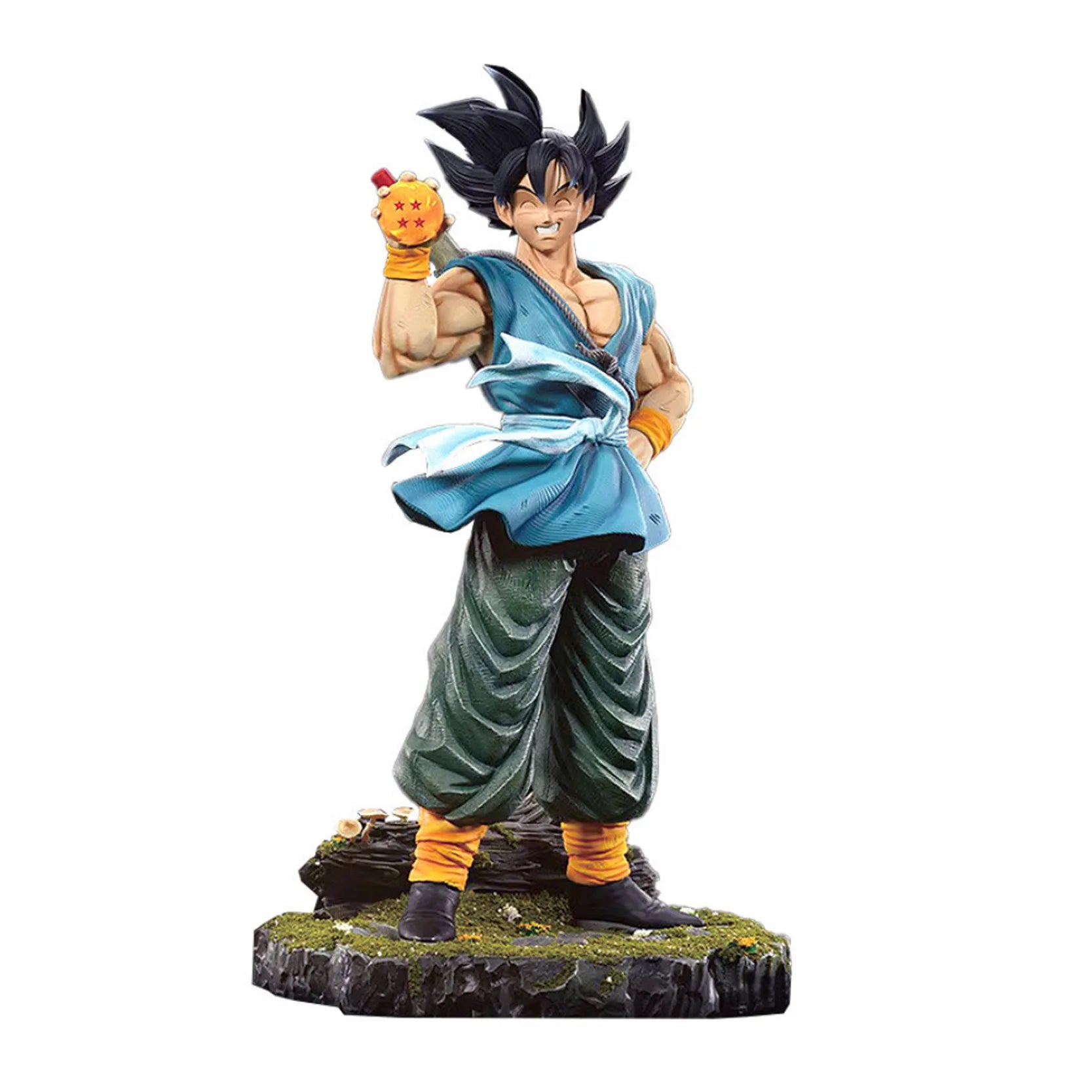 41cm Dragon Ball Sun Goku Happy Laughing Goku Figure Four Star Dragon Ball Action Figurine Statue Model Statue Toys Gift