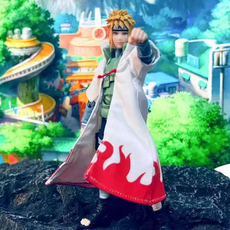 SHF Naruto Shippuden Minato Namikaze Fourth Hokage NARUTOP99 Cape Poseable Action Figure Collectible Toy Model Gift