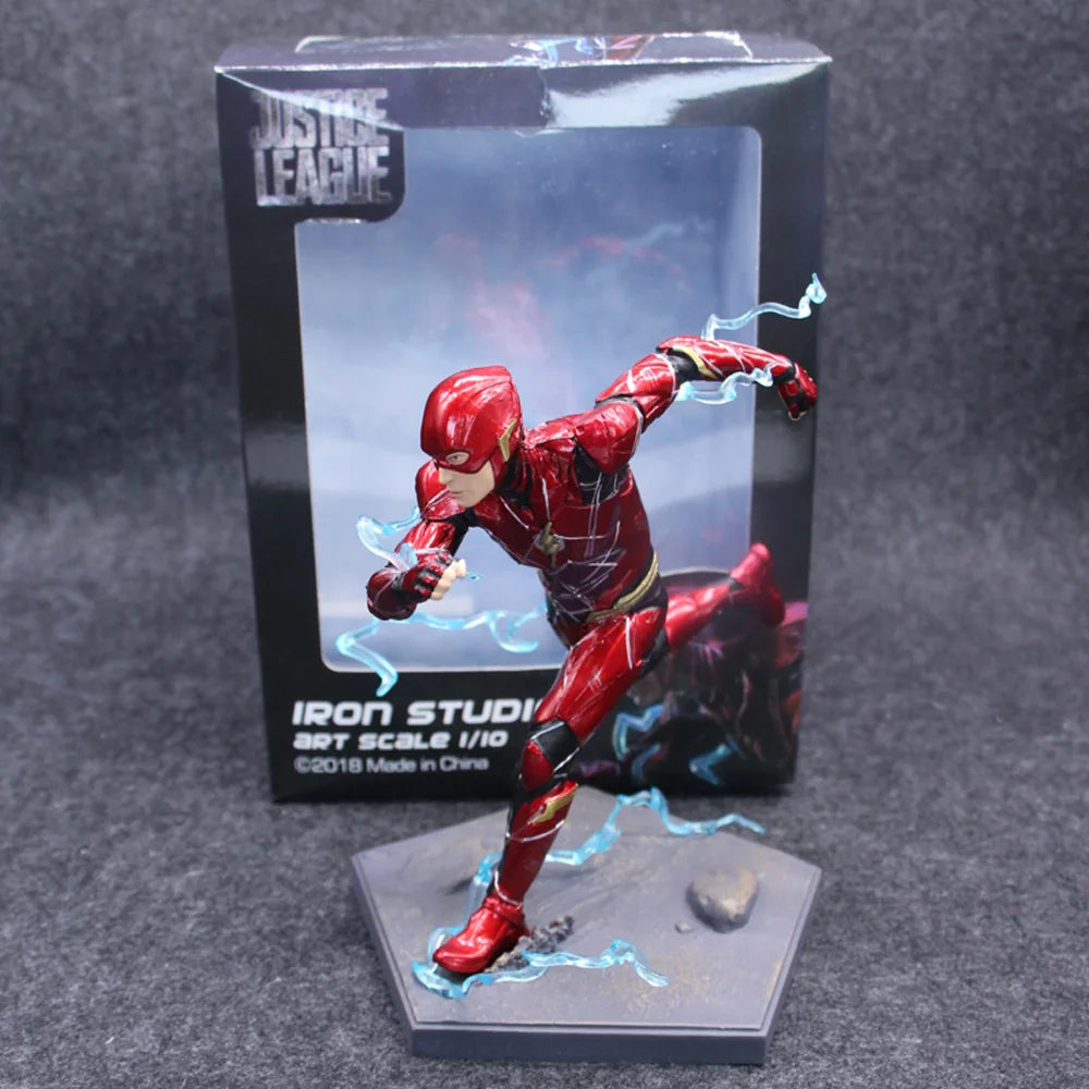 Super Hero Justice League The Flash Action Figure Running Statue Action Figure Models Toys 18cm