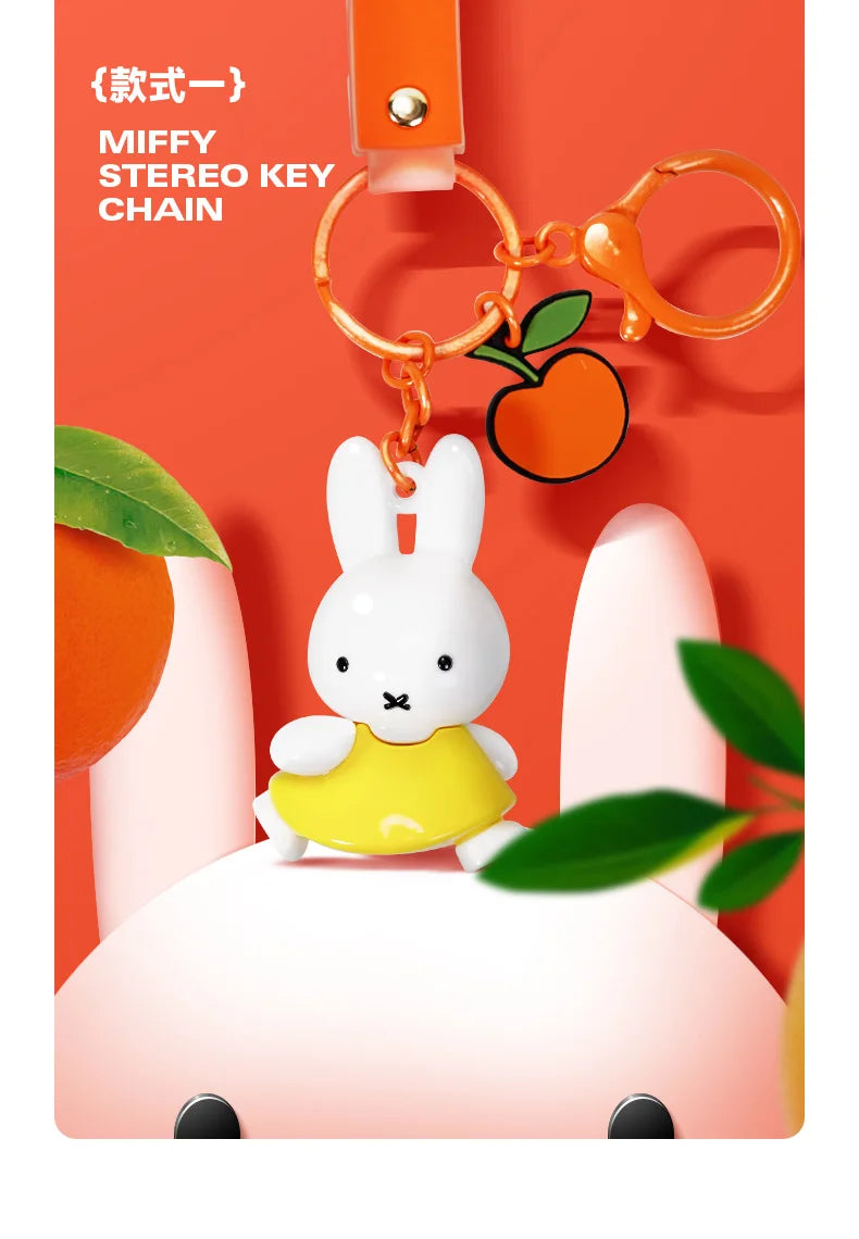Kawaii Miffy Cute Doll Fruit Series Keychain Backpack Pendant Boy and Girl Toy Gift