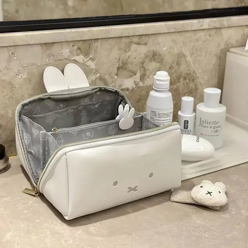 Miffy Rabbit Cute Shape Hand Makeup Bag Kawaii Multi-functional Portable Toiletry Storage Bag Toy Gift for Girls