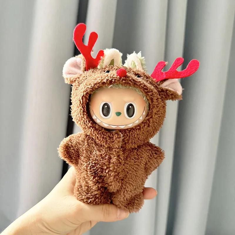 17cm Labubu I II Idol Dolls Scarf Hat Suits Clothing Plush Doll'S Clothes Outfit Accessories For Korea Kpop Exo Sitting Party