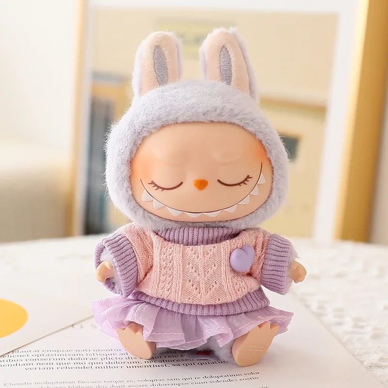 Labubu Doll Clothes Tulle Skirt Set Stylish Outfit Replacement for 17cm Ropa Labubu Dolls Accessories