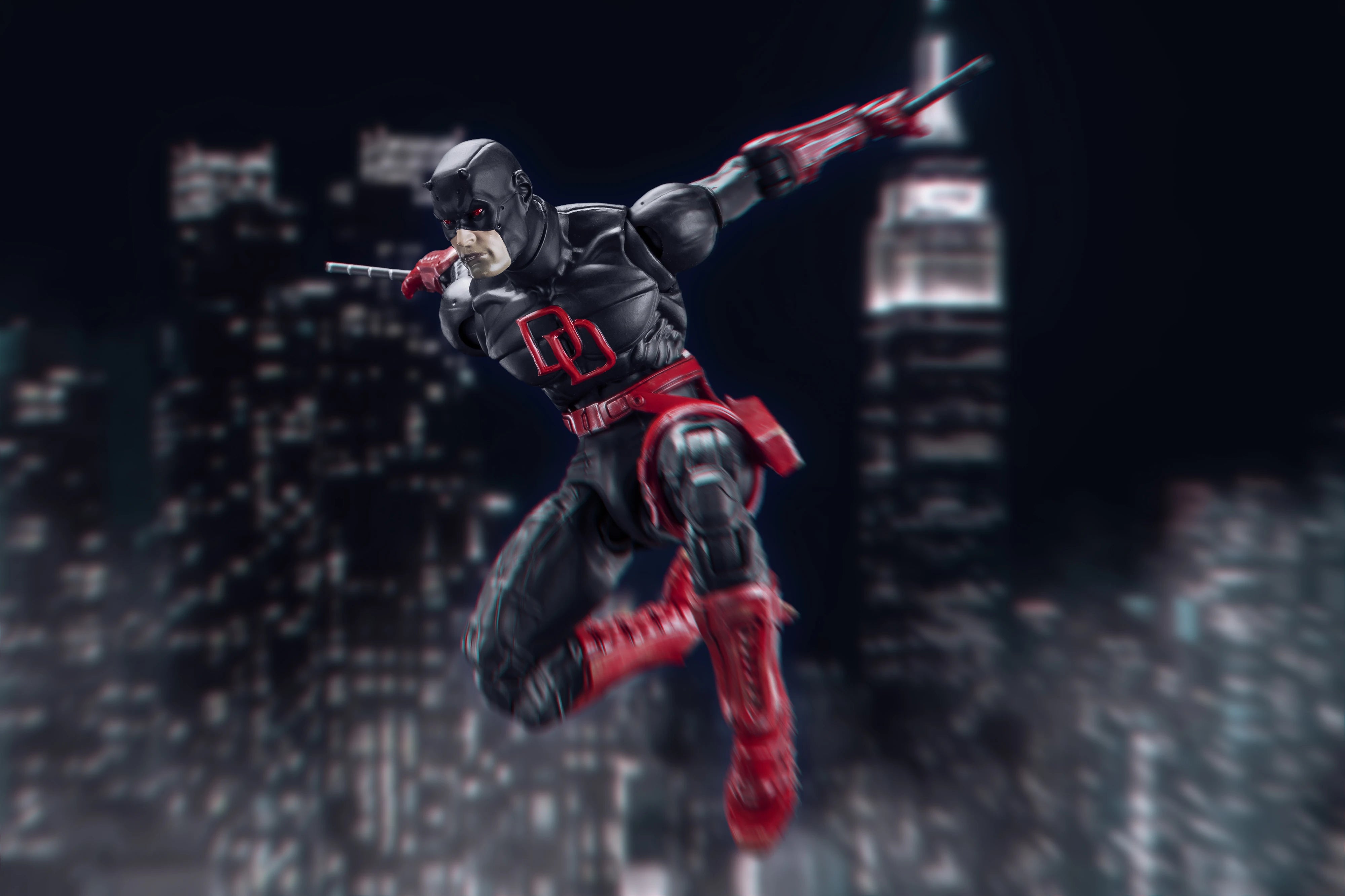 In Stock - FlefToys Marvel Daredevil Classic Red Shadowland Reborn Black 8