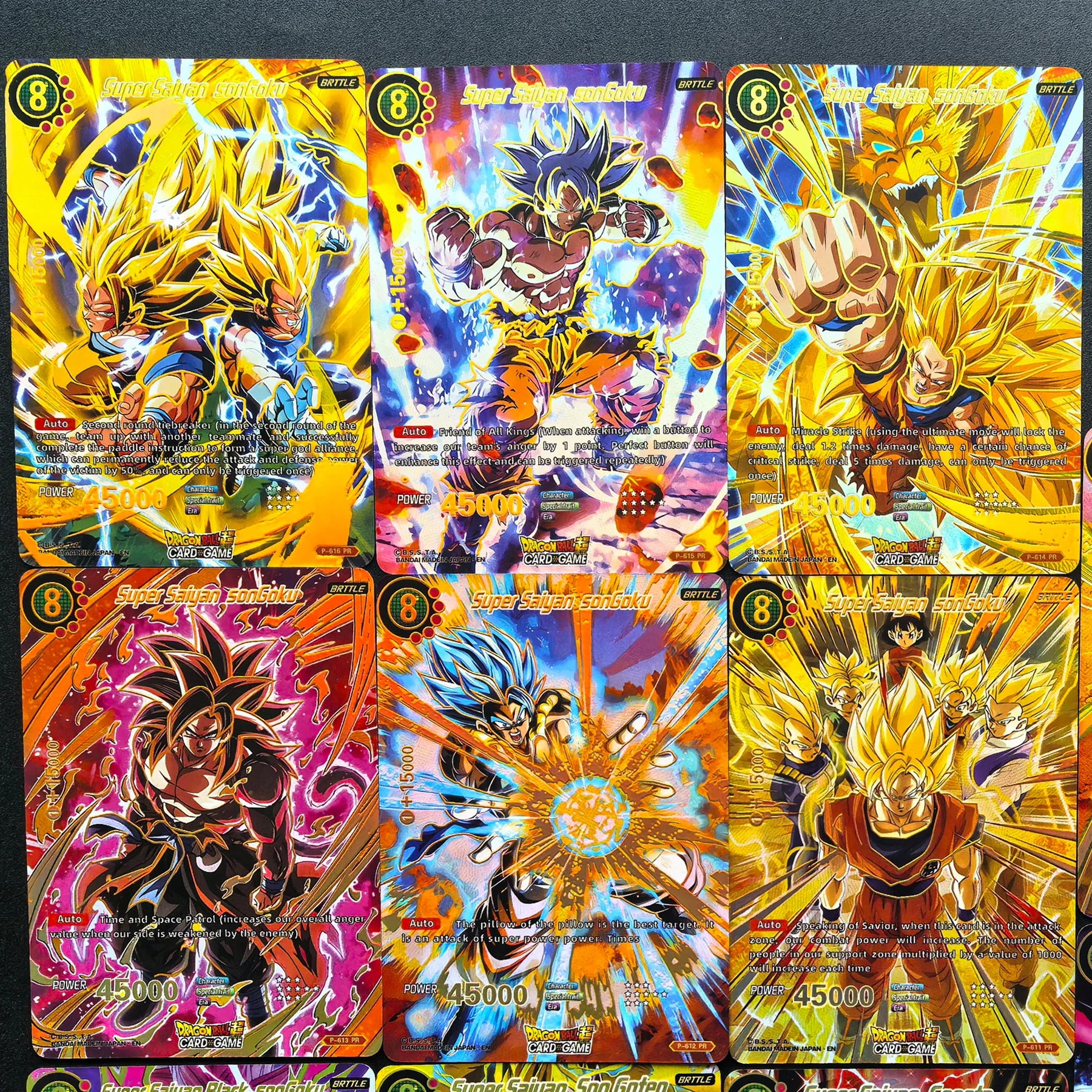 11Pcs/set Diy Dragon Ball Ultra Instinct Collection Card Refraction Color Flash Hot Stamping Super Saiyan Anime Cards Gift Toys