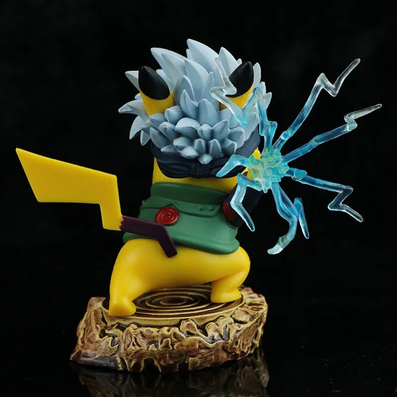 Anime Naruto Q Version Pikachu COS Hatake Kakashi PVC Action Figures Toys Model Statue 10cm