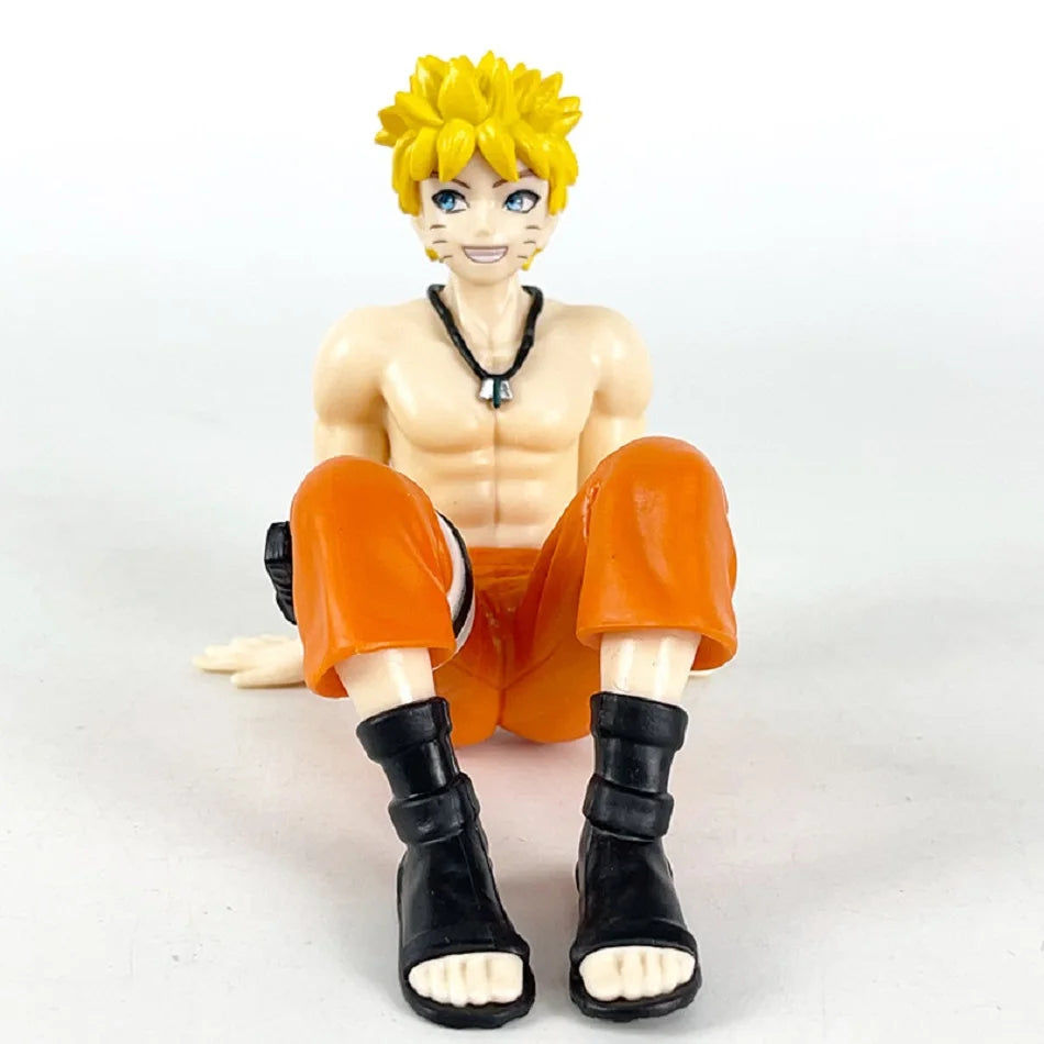 2pcs Anime Naruto Shippuuden Hatake Kakashi Uzumaki Naruto Figure Tenohira Sitting Model Toy Gift Collection Action Figure PVC