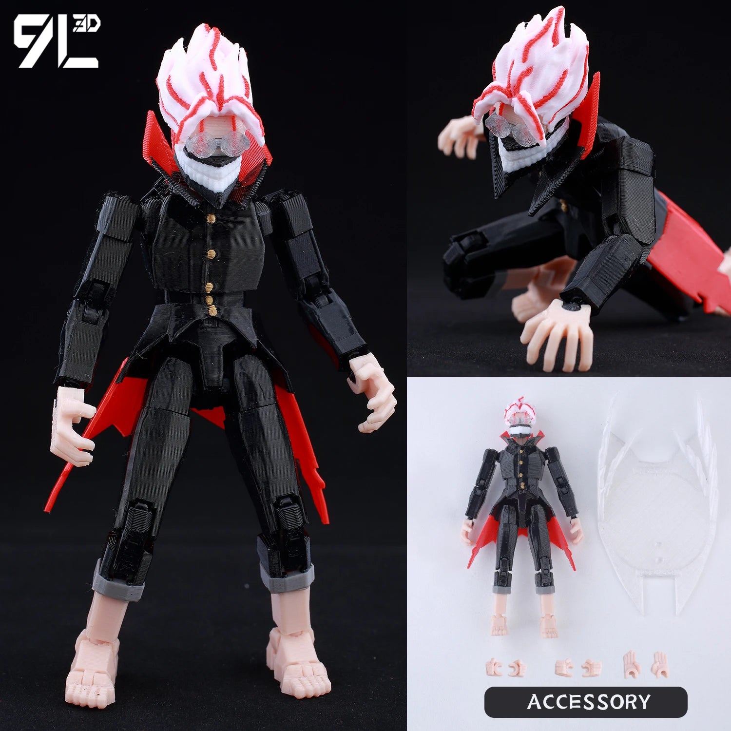 9L 3D Printed Demon Slayer Tanjiro Kamado Lucky Dummy 13 Movable Shapeshift Action Figures Mannequin Toys for Anime Fans