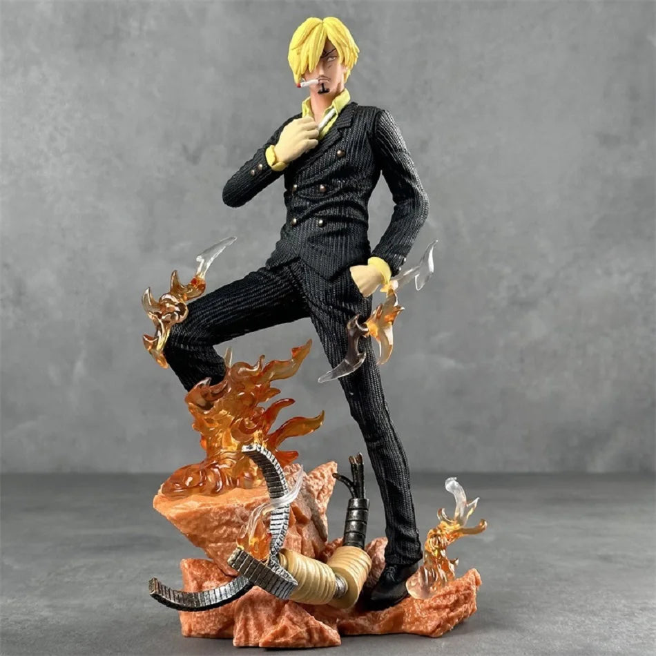 One Piece Gk Black And White Sanji Large 23cm Sanji Anime Accessory Model Children'S Toy