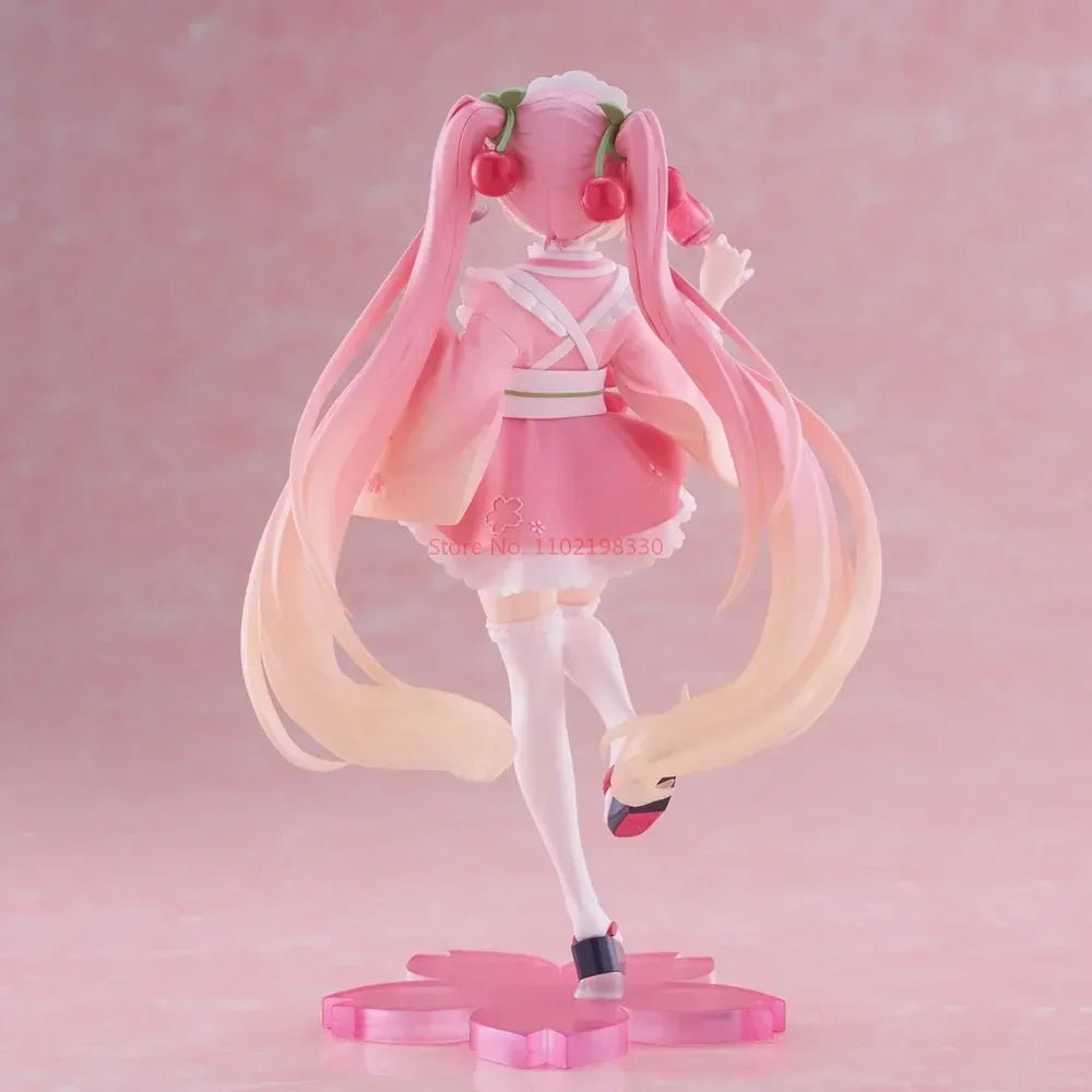 18CM TAITO Hatsune Miku Coreful Sakura Wafuu Kissa Ver. Maid Figure Anime Figurine Model Collectible Toys Kawaii Gift