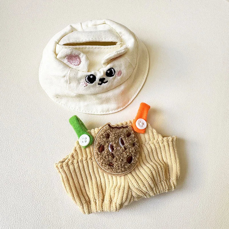 Labubu I II Idol Dolls Sitting Party Clothing Outfit 17cm Mini Plush Doll'S Clothes Bib Pants Fruit Animal Overalls Accessories