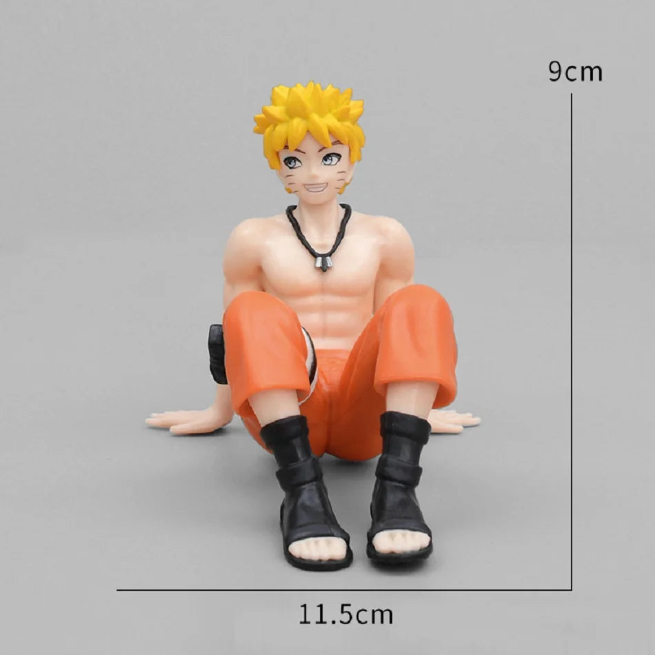 2pcs Anime Naruto Shippuuden Hatake Kakashi Uzumaki Naruto Figure Tenohira Sitting Model Toy Gift Collection Action Figure PVC