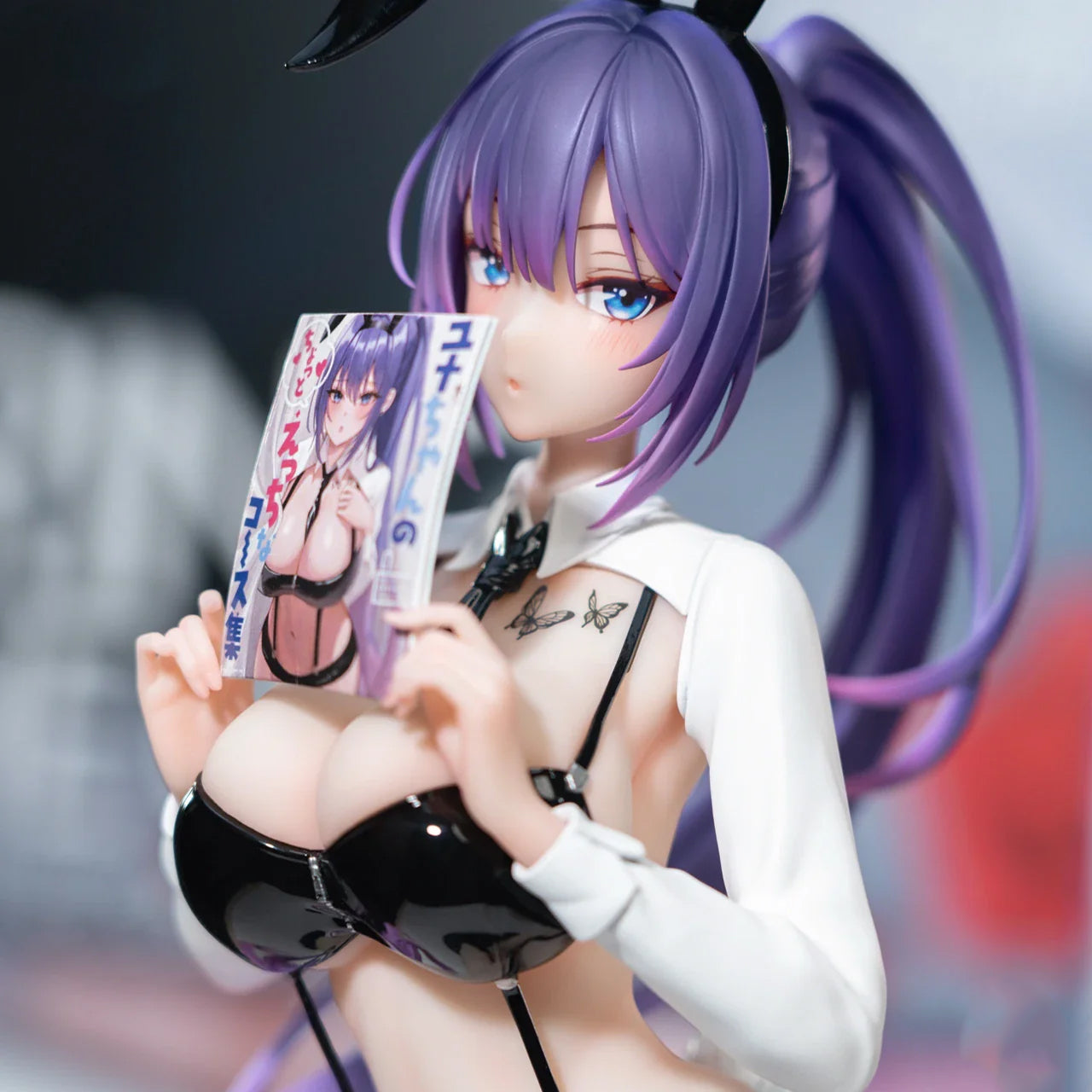 Biya Yuna Figure Standing Purple Ponytail 1/4 Rabbit Nest Bunny Girl Model Biya Una Bunny Girl Figure
